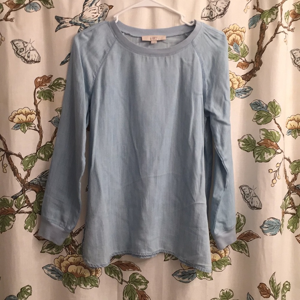 Chambray Ann Taylor Loft Top